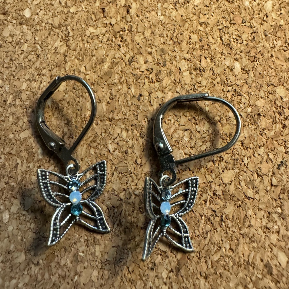 Baked Beads Butterfly Earrings